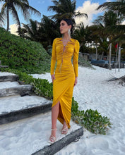 Load image into Gallery viewer, Valentina Golden Mustard Dress
