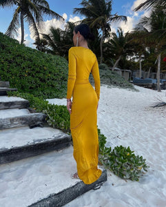 Valentina Golden Mustard Dress