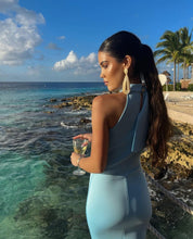 Load image into Gallery viewer, Azzure Baby Blue Midi Dress
