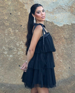 Lúa Black Fluffy Dress