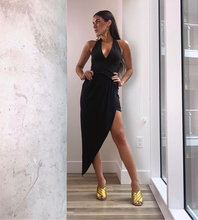 Load image into Gallery viewer, Malaga Halter Black  Dress
