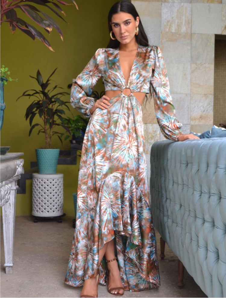 Louisiana Terracota Print Dress